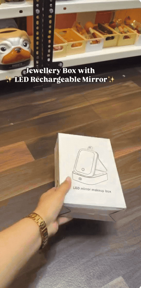 Compact Makeup Vanity With LED Mirror