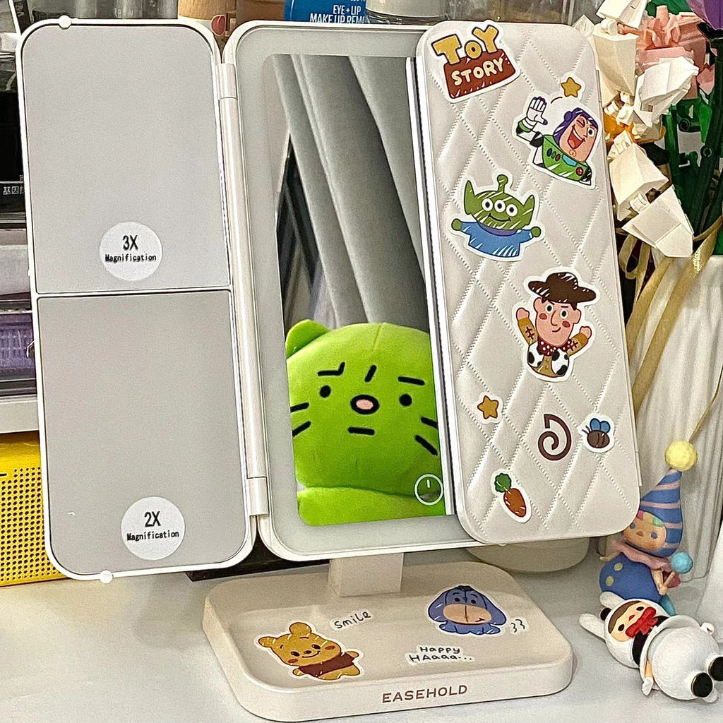 Trifold LED Makeup Mirror